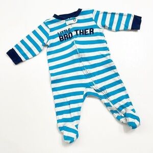 Carter's Little Brother striped zip up baby footie